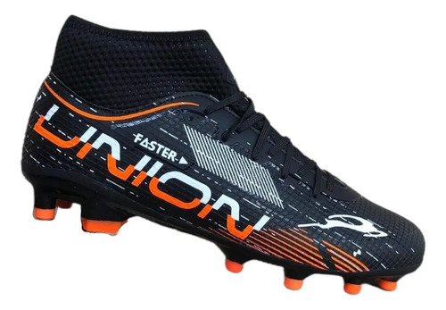Tenis Futbol Tacos Tachones Union Negro Blanco Naranja Resis | Envío gratis