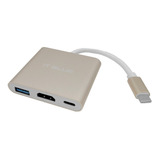 Adaptador Tipo-c 3 Em 1 Usb-c Hdmi Usb 3.1 Macbook