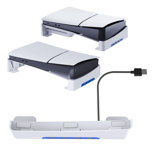 Soporte Almacenamiento Horizontal Para Ps5 Slim Con 4 Usb