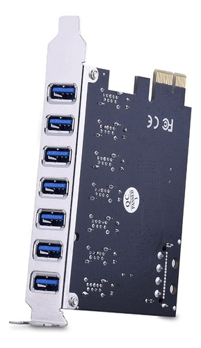 Placa De Expansão Pci-e 7x Portas Usb 3.0 Sata Até 5 Gb/s