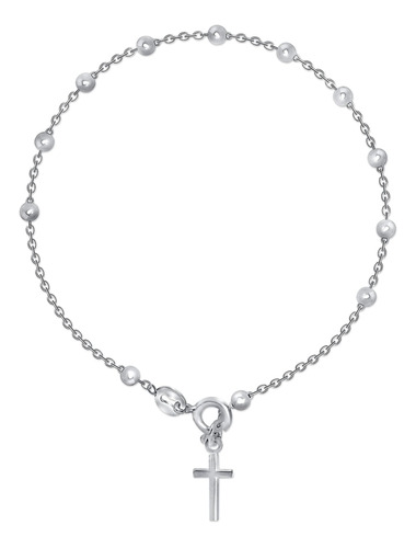 World Jewels - Pulsera De Plata De Ley 925 Con Rosario Itali