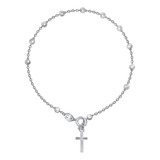 World Jewels - Pulsera De Plata De Ley 925 Con Rosario Itali