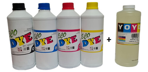 4 Litros Tinta Uso Dye Para Eps Hp Bro + 1 Solucion Limpia