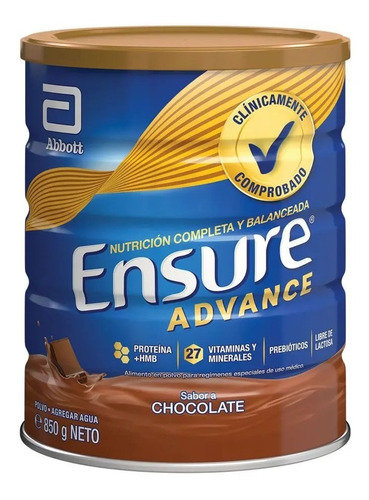 Ensure Advance 850gr (vainilla, Frutilla, Chocolate)