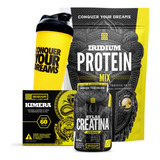 Kit Whey Protein Mix + Kimera + Atlas Creatina Cáps + Coq Sabor Baunilha