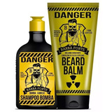 Barba Forte Kit Danger Shampoo Bomba 170ml + Balm 170g+brind