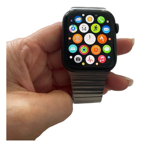 Apple Watch Se 44mm Cinza-espacial E Pulseira Prata De Elos