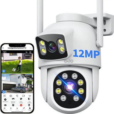 Ojo 12mp 4k Cámara Vigilancia Exterior Doble Pantalla Cámaras de Seguridad | Envío gratis