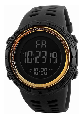 Reloj 1866 Borde Dorado Impermeable Deportivo Digital