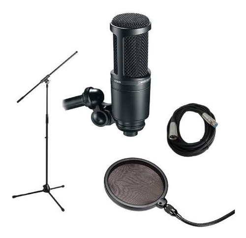 Audio Technica At2020 Con Soporte Para Micrófono, Filtro Pop