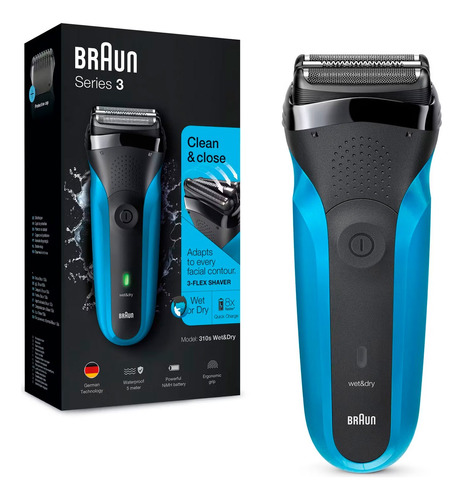 Máquina De Afeitar Braun Series 3 301bt Black Blue Wet&dry