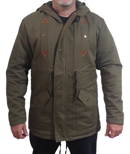 Campera Parka De Abrigo Con Corderito 