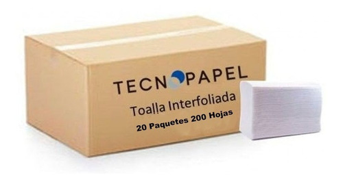 Toalla Interfoliada Doble Hoja 20 Und X  200 Hoja Tecnopapel