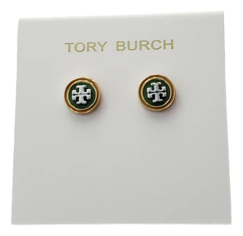 Aretes Tory Burch Redondos Colores Con Logo Central 