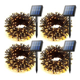 Voolex Paquete De 4 Tiras De Luces Solares Para Exteriores,