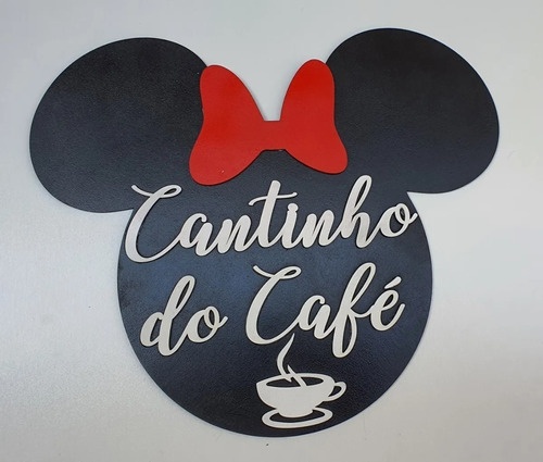 Placa Cantinho Do Café Minnie Mdf