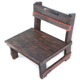 Banco Bajo Silla Respaldo Madera Vintage Old-rider We-28