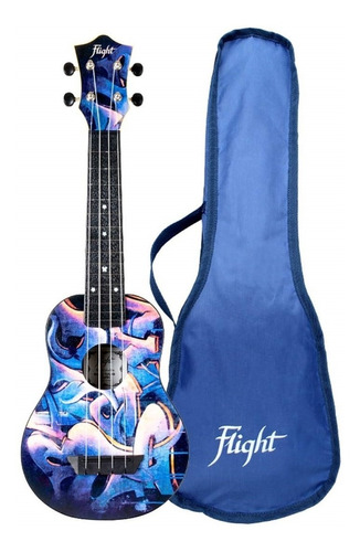 Flight Tus40 Graffiti Ukulele Soprano Con Funda Color Diseño