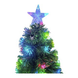 Árbol De Navidad Fibra Óptica Led Verde 60 Cm Con Estrella