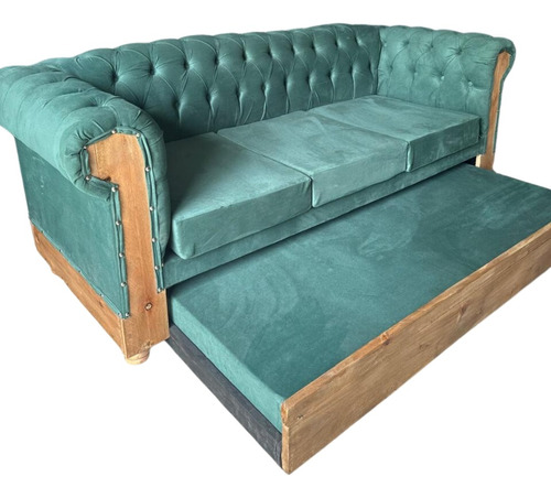 Sillon Cama Chesterfield Pana Anti Mancha Colores