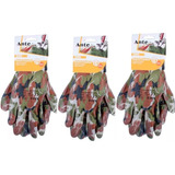 Pack 3 Pares Guantes De Trabajo / Jardin Camuflados Tela/pvc