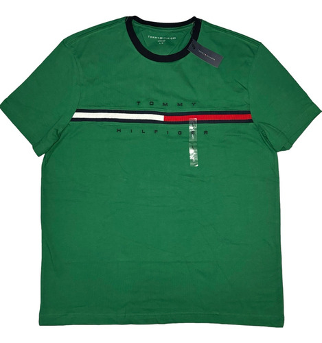 Playera Tommy Hilfiger Original De Macho Alfa Talla L Verde 