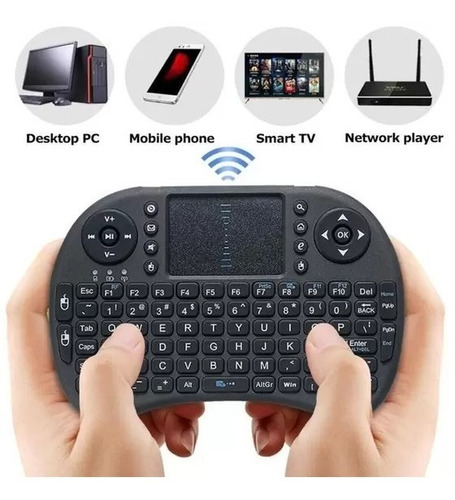 Mini Teclado Iluminado Controle Sem Fio P Smart Tv Box Nfe