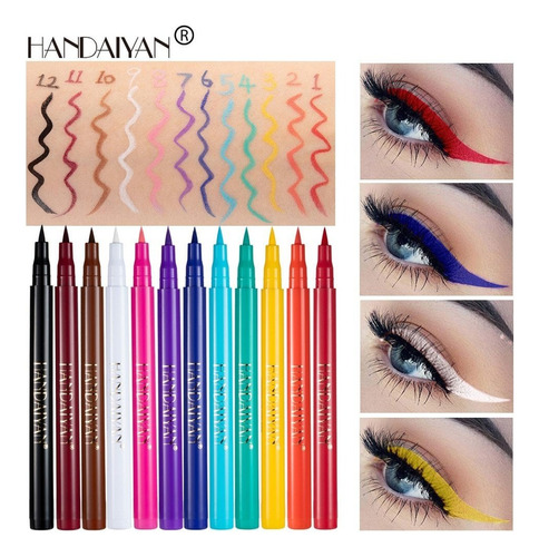 Delineador De Ojos De Color Mate Handaiyan De 12 Colores