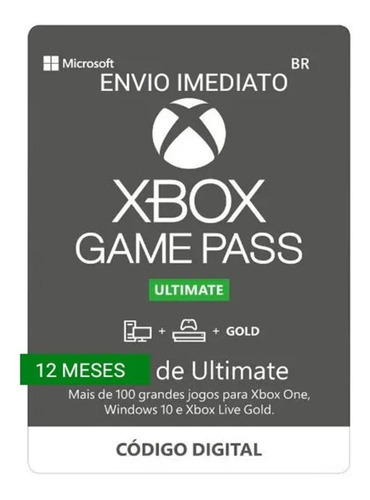 Game Pass Ultimate 12 Meses Código 25 Dígitos - Xbox One