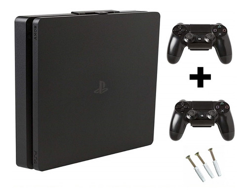 Combo Soporte Pared Playstation Ps4 Slim + Joy  Tornillos