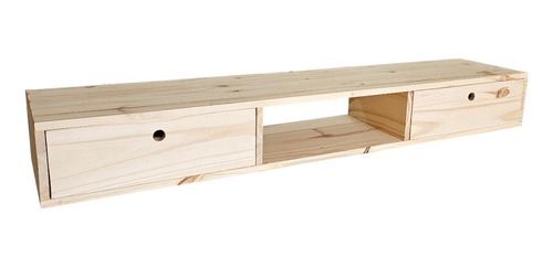 Mueble Rack De Tv Flotante 140cm De Pino Macizo 