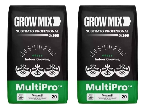 Combo 2 Sustratos Profesional Growmix Multipro 20 L Indoor 