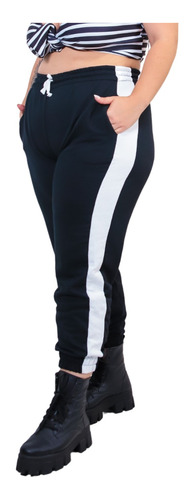 Calça De Moletom Jogger Feminina Cintura Alta Com Bolso 