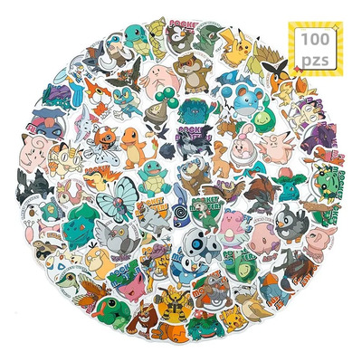 Pokemon Calcomanías Anime Manga  Pegatina Kawaii 100 Sticker | Meses sin interés
