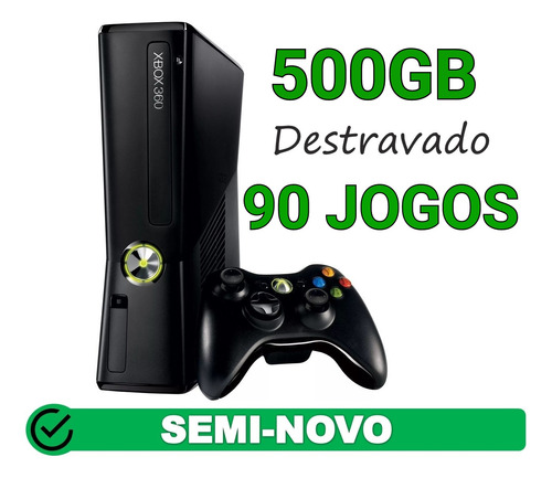 Xbox 360 500gb Slim/super Slim Desbloqu Rgh-jtag + 90 Jogos 