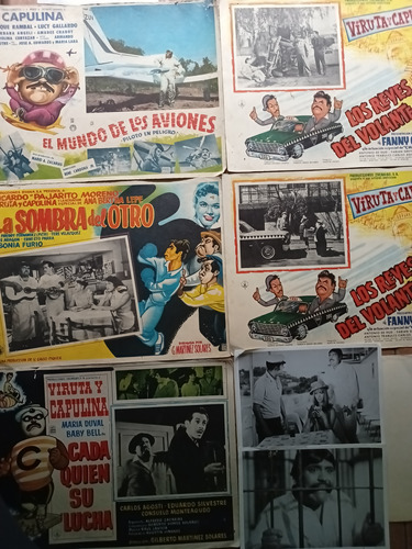 7 Lobby Cards Viruta Y Capulina Cine 60s 70s