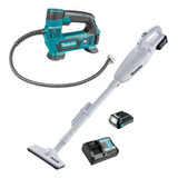 Aspiradora 12v Con Bat. Y Carg. + Compresor Mp100dz Makita