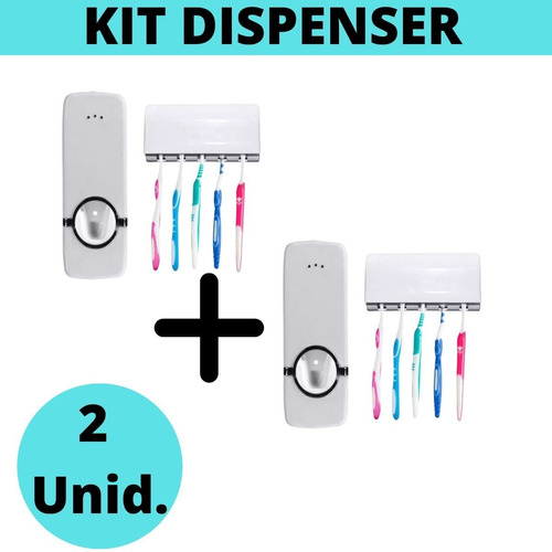 Kit 2 Aplicador Creme Dental Suporte Escova Dispenser