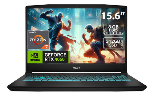 Laptop Gamer Msi: Ryzen 7 7735hs, 8gb, Ssd 512gb, Rtx 4060