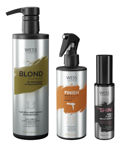 Kit Wess Blond Sh 500ml + Finish 250ml + We Shine 45ml