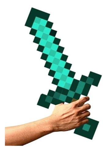 Espada Mine Pixel Diamante Brinquedo Mdf Resistente 