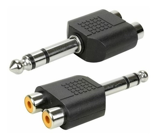 Adaptador 2 Rca Femea Para P10 Stereo Macho Unidade