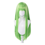 Peruca De Cosplay De Anime Feminina Verde Longa E Reta Resis