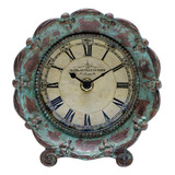 Reloj De Mesa Analógico De Peltre Decorativo Francés Vintage