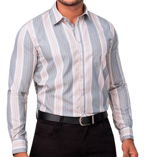 Camisa Stefano Gris-café Para Hombre Croydon