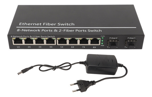 Convertidor De Medios Fiber Ethernet, 2 Puertos Ópticos, 8 E