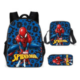 3 Unids/set De Mochilas Escolares De Spiderman For Niños Y