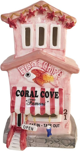 Blue Sky Ceramics Coral Cove Fish Chips Casa De Velas, Multi