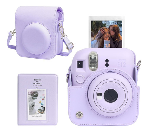 Estuche De Cámara Caiyoule , Para Instax Mini 12, Color Lila