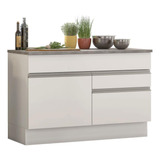 Mueble De Cocina Bajo Glamy 1.20m (con Tablero) Blanco